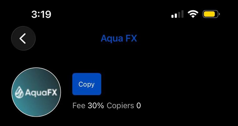 The AquaFX profile in PU Social with the Copy button